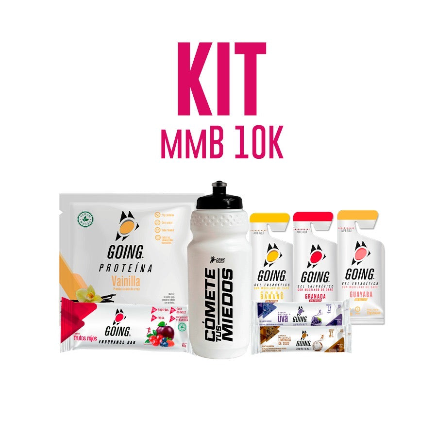 Kit MMB 10k: 3 geles energéticos + 2 stick hidratantes +1 sobre proteína + 1 barra endurance + caramañola