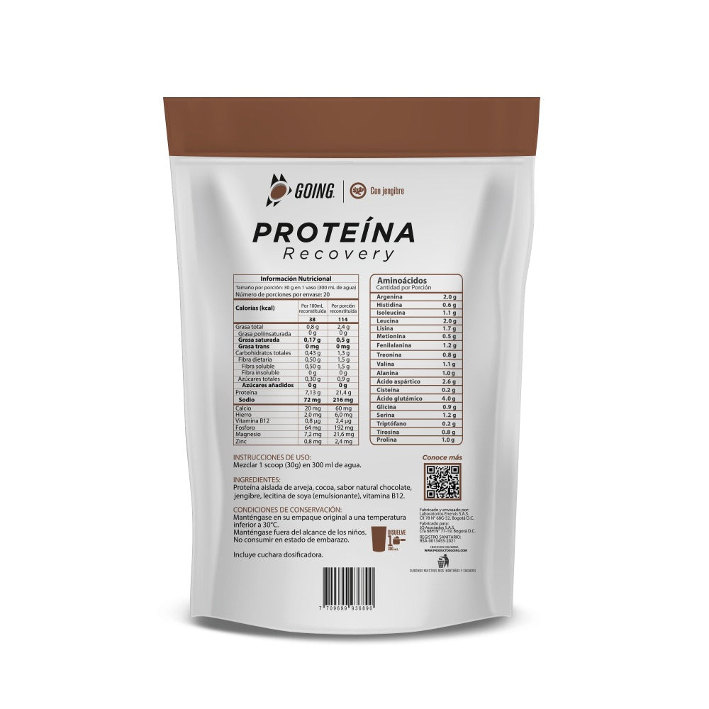 Bolsa de proteína vegana + Shaker obsequio x 20 porciones - sabor a CHOCOLATE
