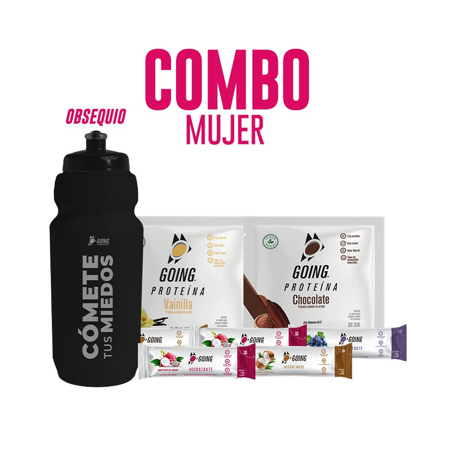 Sobres de proteína x 2 mix + Sticks hidratantes x 9 mix + Caramañola obsequio