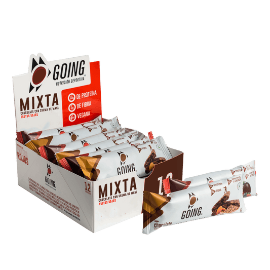 Barras de proteina mixta x 12 unidades - Sabor CHOCOLATE y FRUTOS ROJOS
