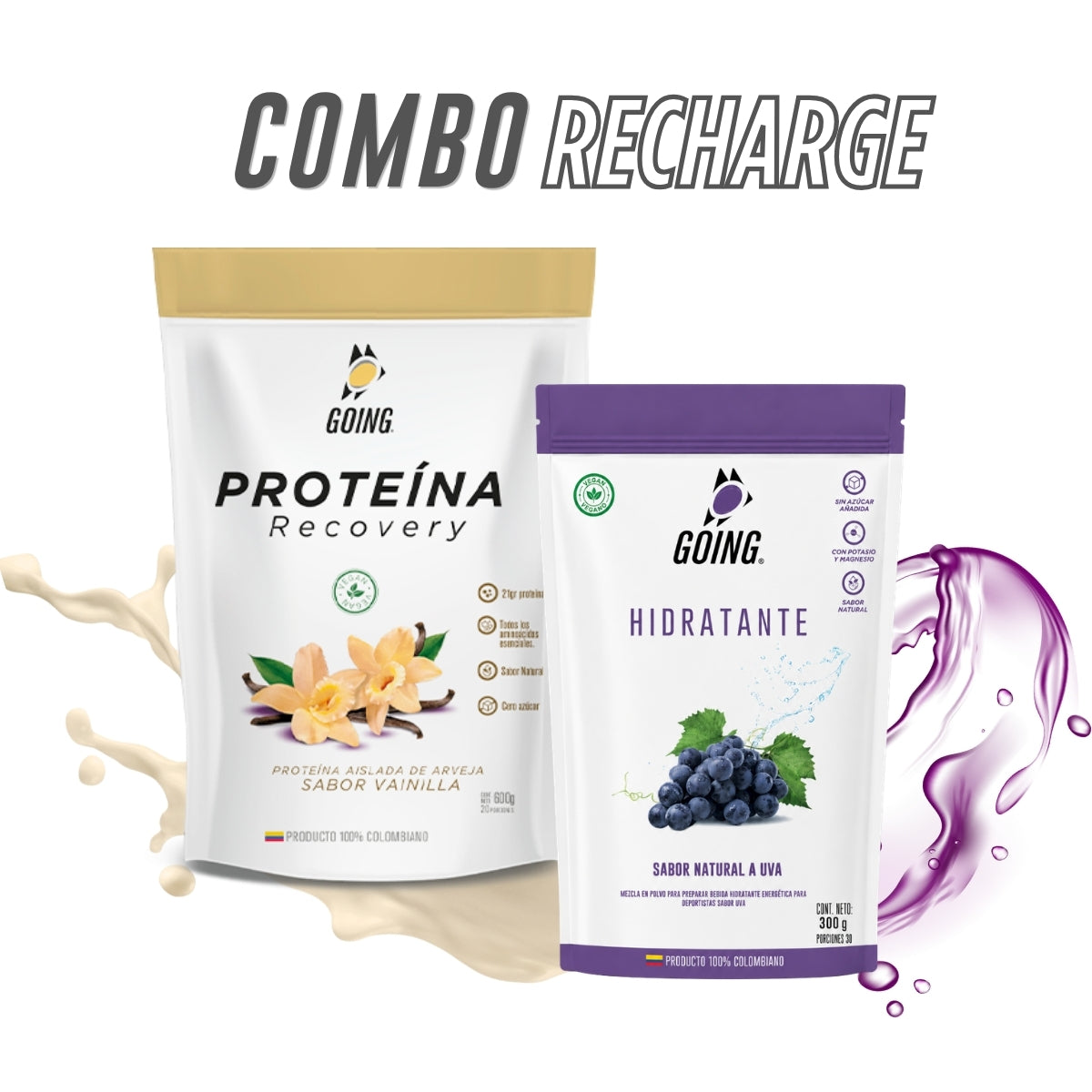 Combo Recharge: Doypack proteína Vainilla + Doypack de hidratante