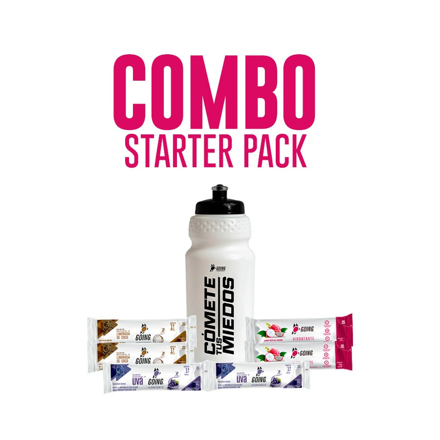 Starter pack: 6 sticks de hidratante con electrólitos - mixtos + Caramañola de obsequio