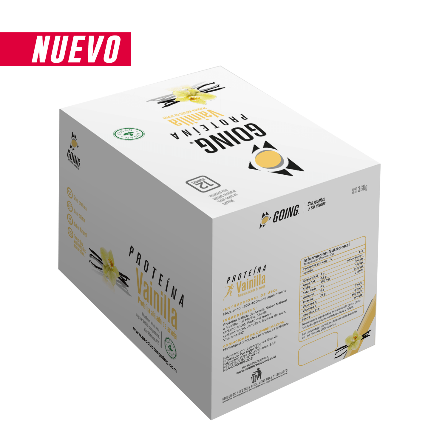 Sobres de proteína vegana x 12 und - sabor a VAINILLA