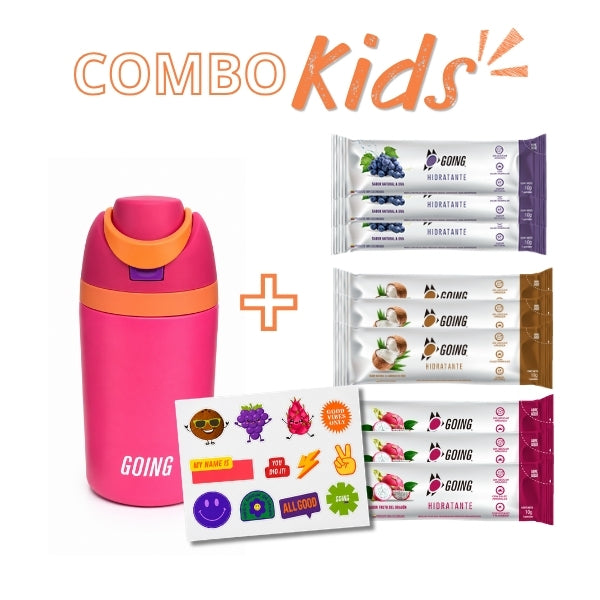 Combo Kids : 12 sticks hidratantes + 6 stikers para personalizar termo