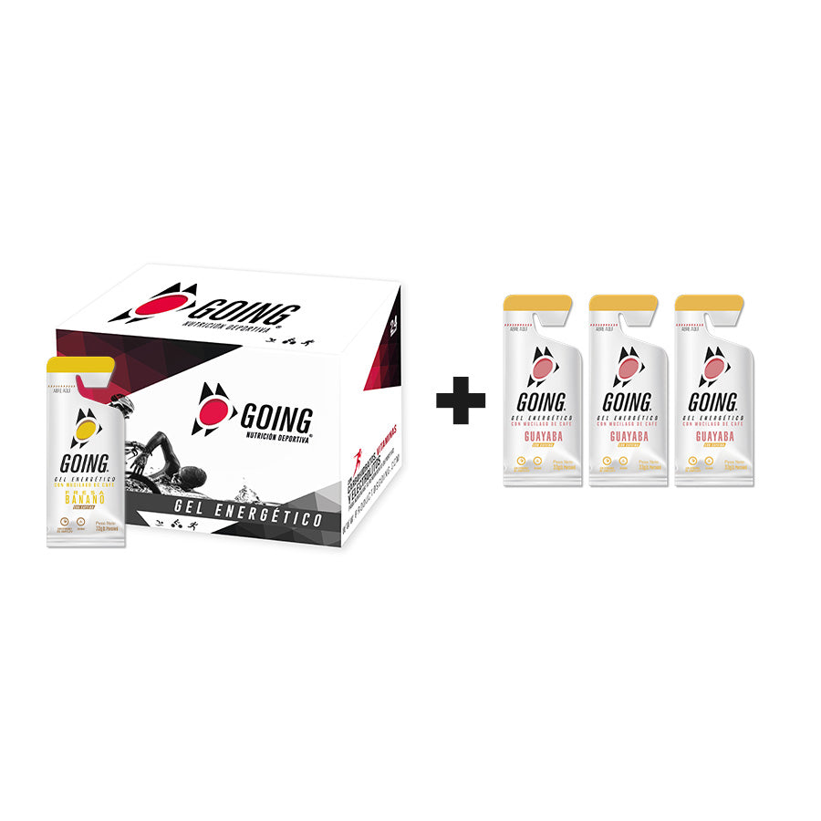 Caja x 24 Geles Energéticos Going Sabor Fresa Banano + 3 Geles GRATIS