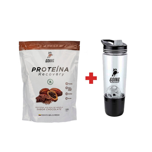 Bolsa con 20 porciones - Proteína vegana - sabor a CHOCOLATE + SHAKER