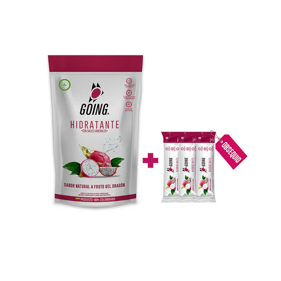 Bolsa de hidratante con electrólitos x 30 porciones - sabor FRUTO DEL DRAGÓN + 6 STICKS GRATIS