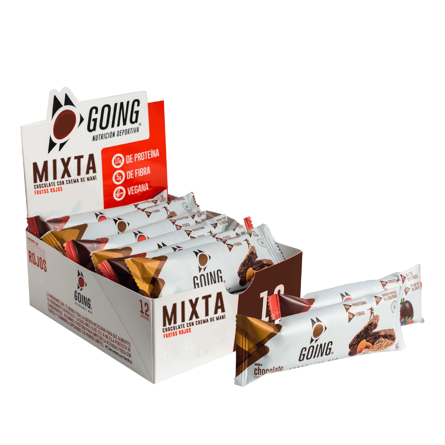 Barras de proteína x 12 unidades - Sabores Chocolate - Frutos rojos