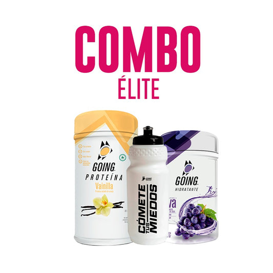 Combo élite: 1 tarro de proteína + 1 tarro de hidratante + Caramañola