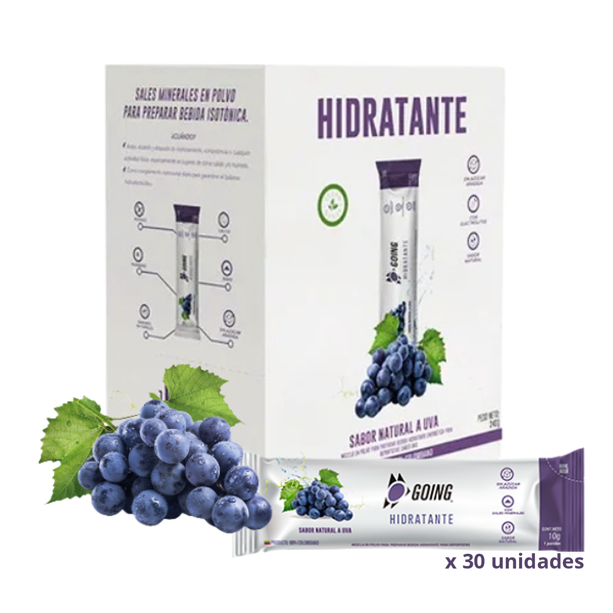 Pack x 30 sticks hidratante Uva + 3 sticks gratis